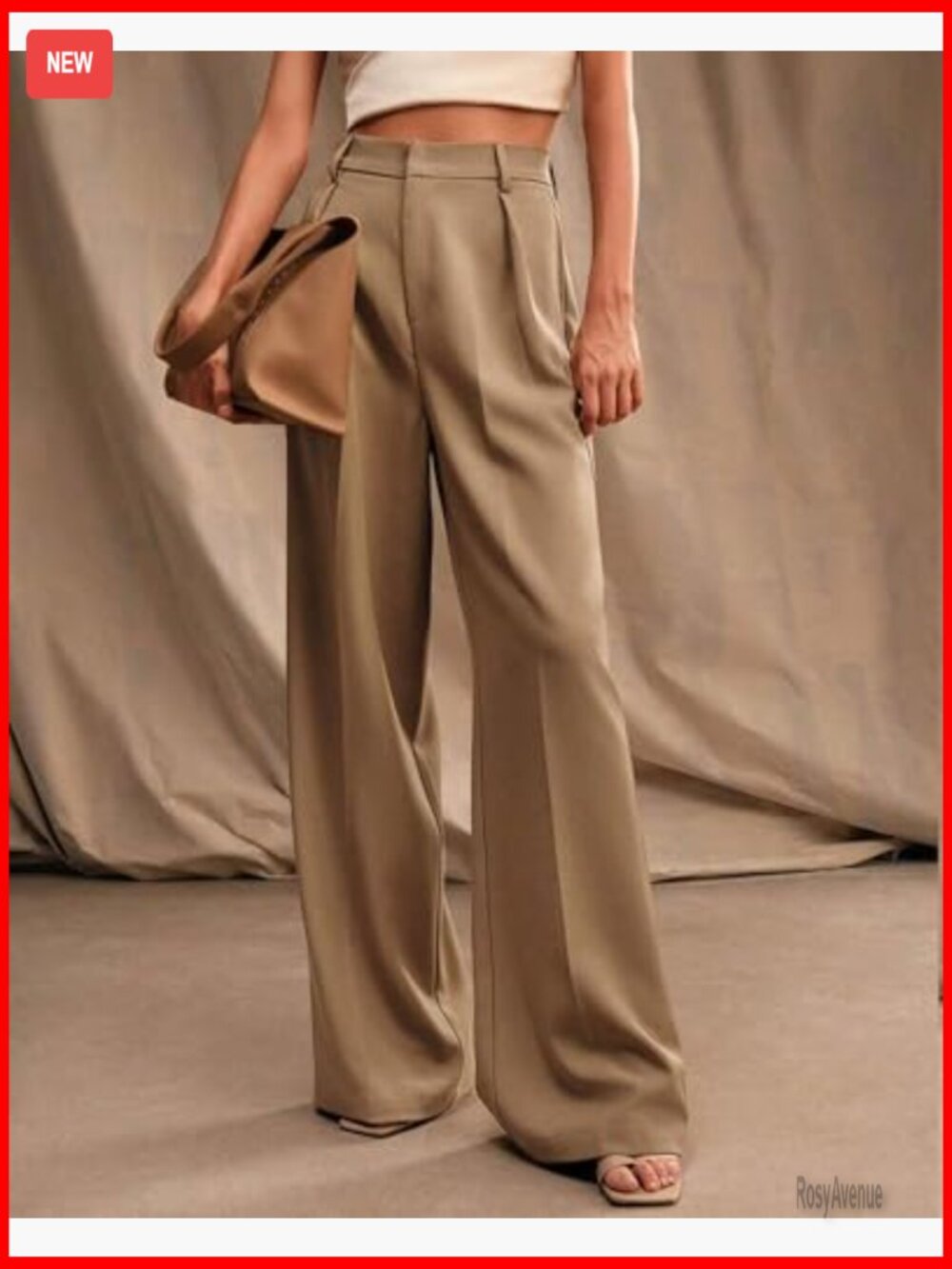 High Waist Wide Leg Palazzo Pants with Pockets for Work Business Casual - Picture 5 of 7